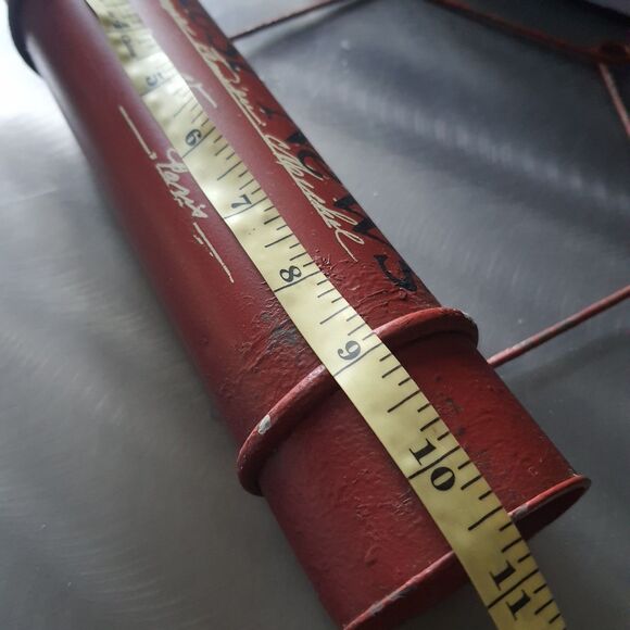 Carte Post Tube Mailbox Metal 10.5" Wall Hanging Christmas Letters To Santa - Picture 10 of 10